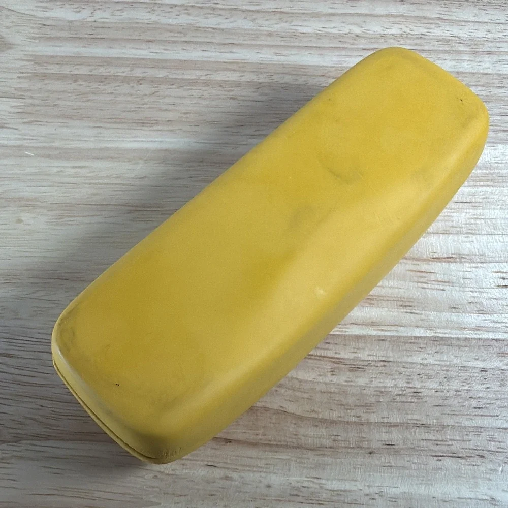 RAY-BAN Eyeglass Sunglass Case Hard Shell Vibrant YELLOW Flip Top Red Interior